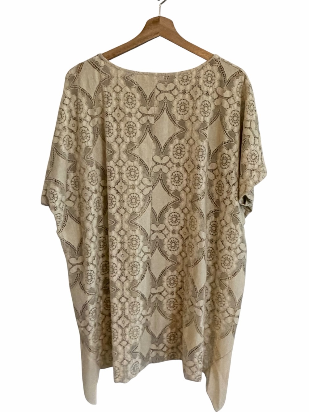 Easel Womens Boho Lace Tunic Top Size L Beachy Coastal Grandma Cottage Oversized - Picture 3 of 7